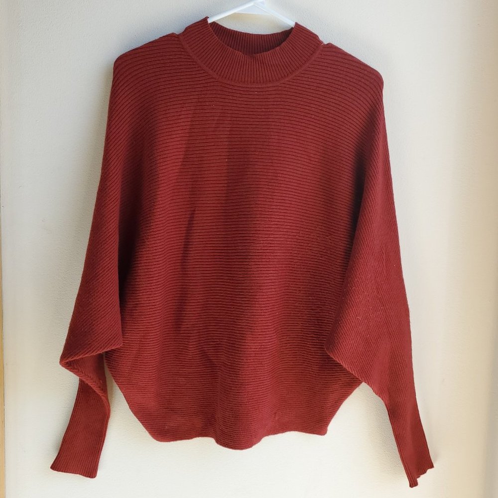 NWT Philosophy Red Mock Neck Batwing Sweater Size Large
